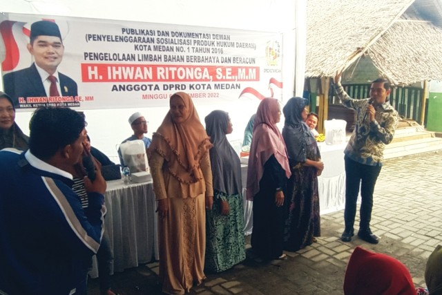 Ihwan Ritonga Sosialisasi Perda Limbah sekaligus Silaturrahmi dengan Warga Gang Jawa Medan Tembung