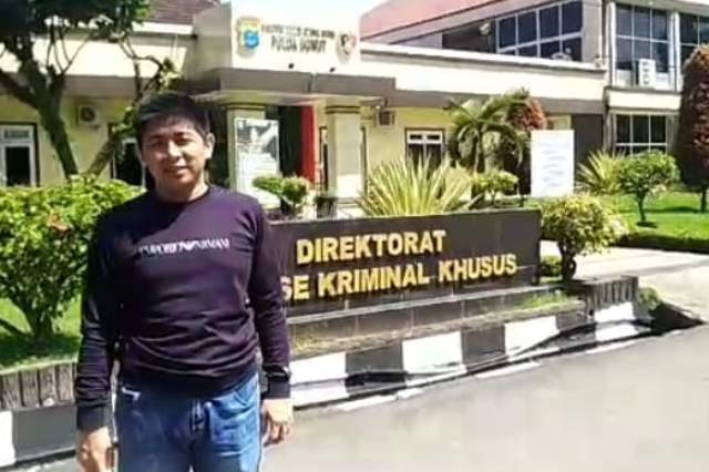 Gery Sutjipto usai membuat laporan ke Polda Sumut.