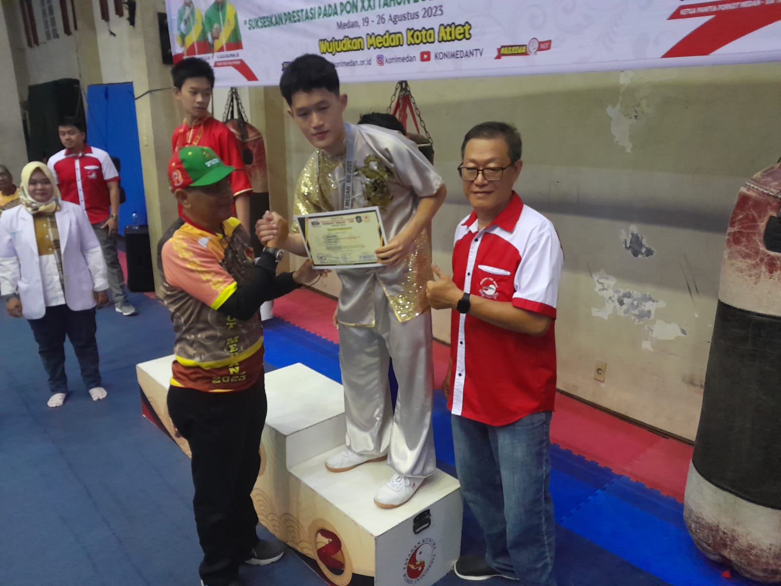 Wushu Medan Kota Juara Umum Porkot 2023