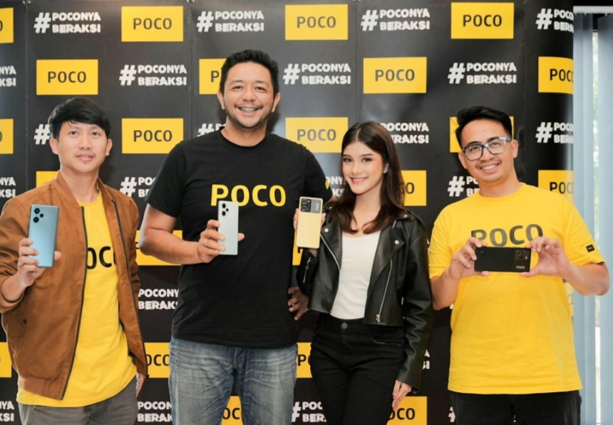 Kiri ke kanan] Agung Pramono, Service Manager Xiaomi Indonesia, Andi Renreng, Head of Marketing POCO Indonesia, Abee Hakiim, Product PR Manager POCO Indonesia