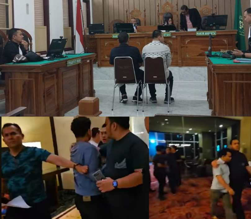 Jaksa Penuntut Umum (JPU) Gonggom Halomoan Simbolon saat membacakan surat dakwaan terhadap kedua terdakwa dalam persidangan di Pengadilan Negeri (PN) Medan, Kamis (22/2/2024).