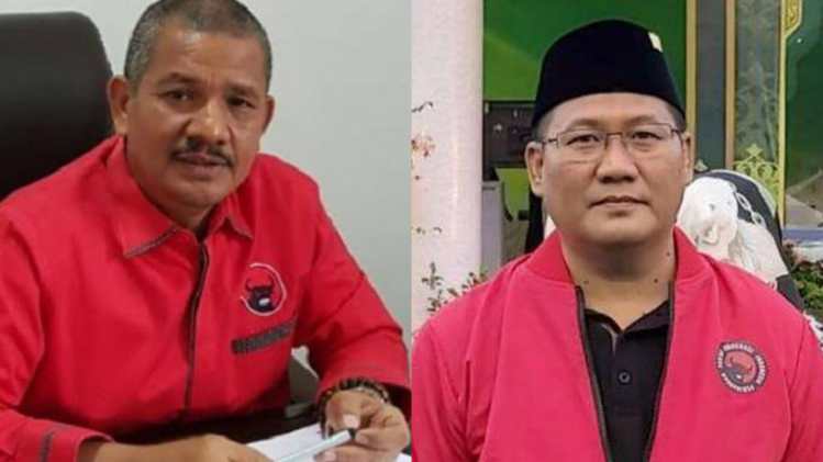 Sekretaris DPD PDIP Dr Sutarto MSi dan Wakil Ketua DPD PDIP Sumut Aswan Jaya.