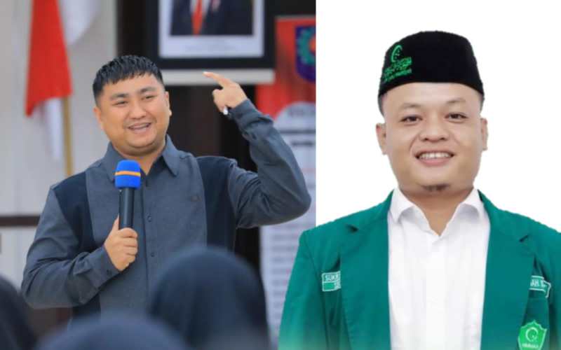 Bupati Labuhanbatu Utara (Labura) Dr (c) Hendriyanto Sitorus SE MM dan Sukri Sitorus (kanan)