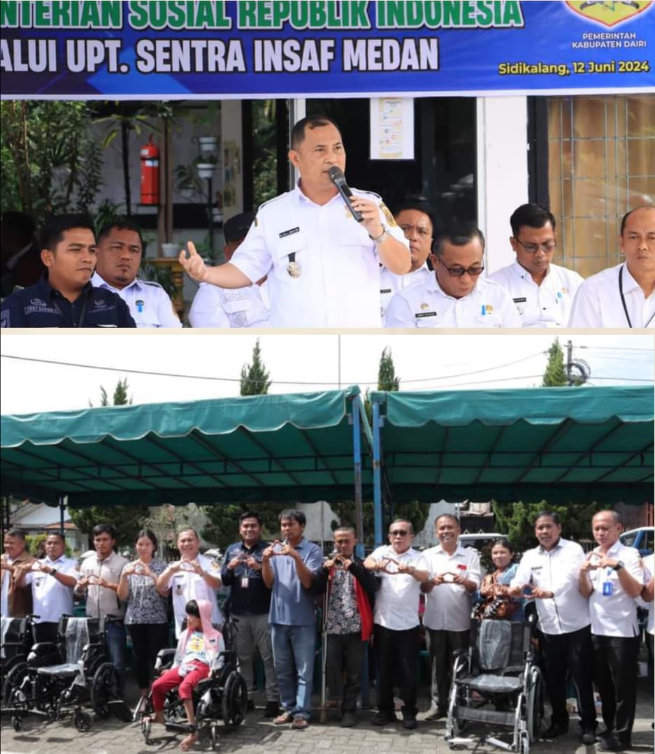Pj Bupati Dairi Serahkan Bansos untuk 69 Penyandang Disabilitas