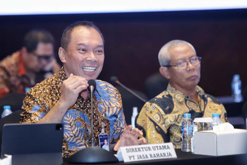 Direktur Utama Jasa Raharja, Rivan A. Purwantono dalam Focus Group Discussion (FGD) di Ballroom Gedung Jasa Raharja, Jakarta, pada Rabu (07/08/2024).