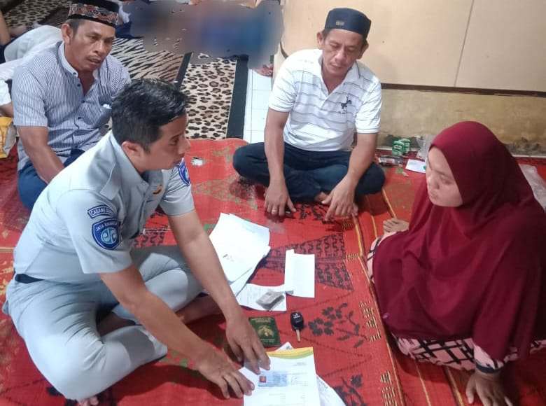 Jasa Raharja Wilayah Pangkalan Brandan Gerak Cepat Serahkan Santunan Korban Laka di Jalan Umum Gebang Langkat