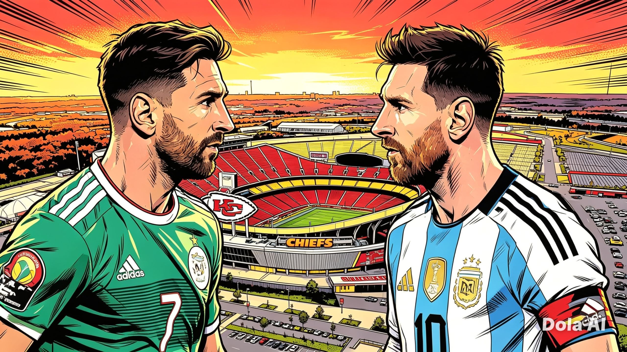 R Mahrez dan Messi akan adu kecerdasan saat Aljazair bertemun Argentina dalam penyisihan Grup J Piala Dunia 2026. Foto; kitamedan/AI R Mahrez dan Messi akan adu kecerdasan saat Aljazair bertemun Argentina dalam penyisihan Grup J Piala Dunia 2026. Foto; kitamedan/AI