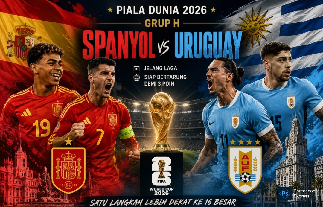 Head to head jelang laga Spanyol versus Uruguay Piala Dunia 2026. (Kitamedan.com)