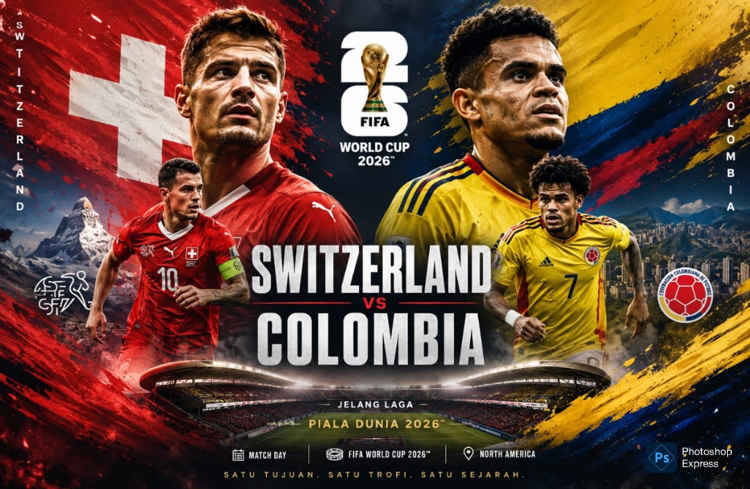 Preview jelang laga Swiss versus Kolumbia. (Kitamedan.com)
