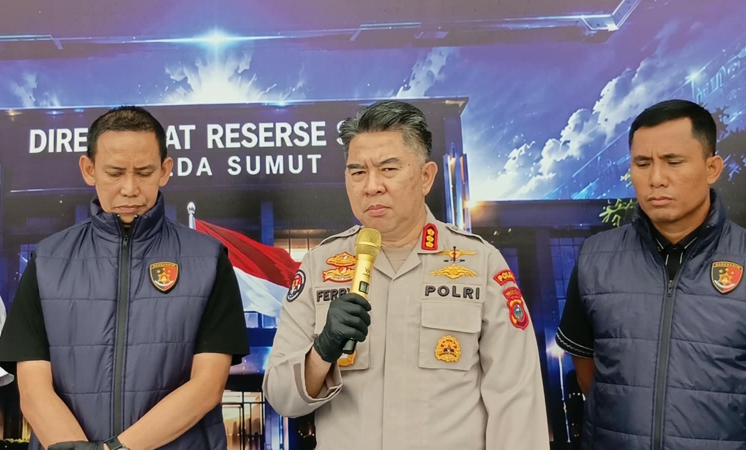 Direktorat Reserse Siber (Ditressiber) Polda Sumatera Utara mengungkap kasus dugaan tindak pidana pornografi melalui siaran langsung (live streaming) di platform TikTok. Foto; IST